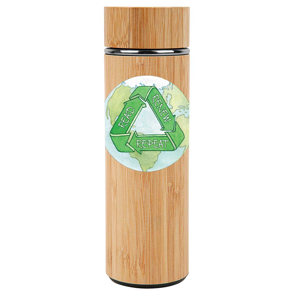 Bamboo Stem Water Bottle With Strainer Iread Reading Programs 